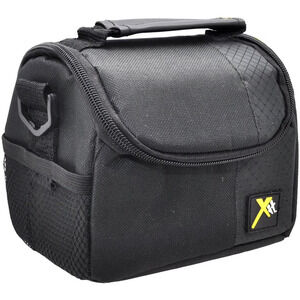 Xit Compact Deluxe Black Gadget Bag for Small Photo Video Camera w Strap XTCC1